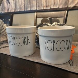 Rae Dunn White Popcorn Bowls